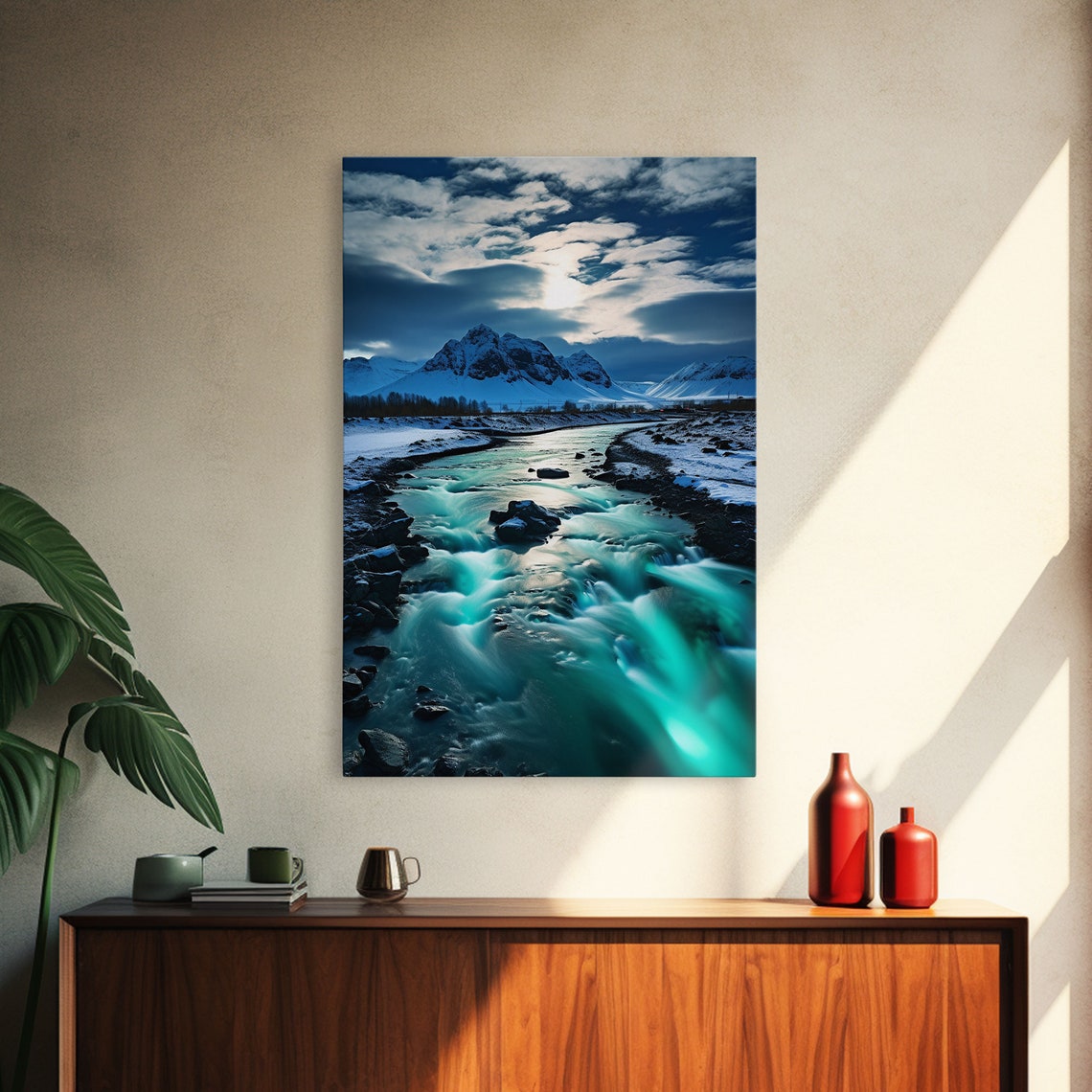 Alaska Winter Wilderness Turquoise Glacier River Snow Mountains Poster - Image 4