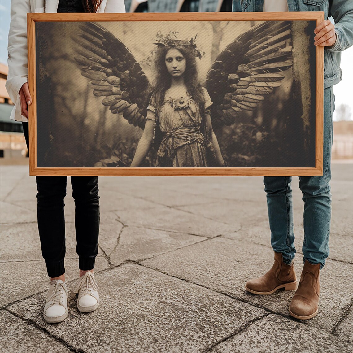 Tintype Angel Art Print, Guardian Angel Wings - Image 5