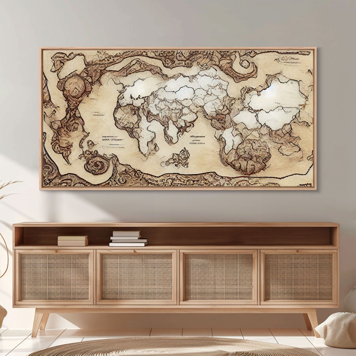 Abstract Fantasy World Map, Middle Earth Style - Image 4