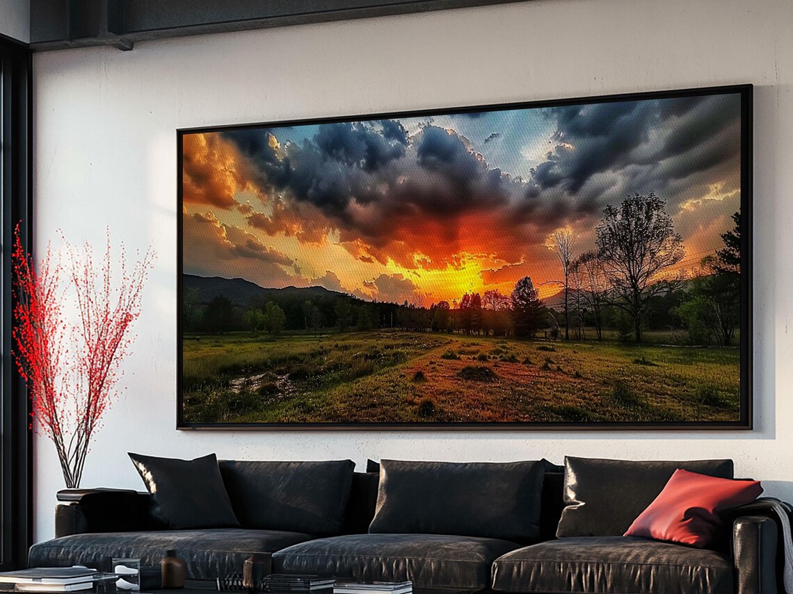 Sunset Over Texas Landscape Art Print, Photography Style - Image 3