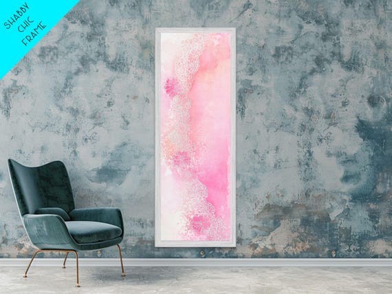 Pink Lace Print Light Pink Abstract Art Feminine Minimalist Bedroom Decor Vertical Wall Art Wabi Sabi Art Rustic Home Gift Idea