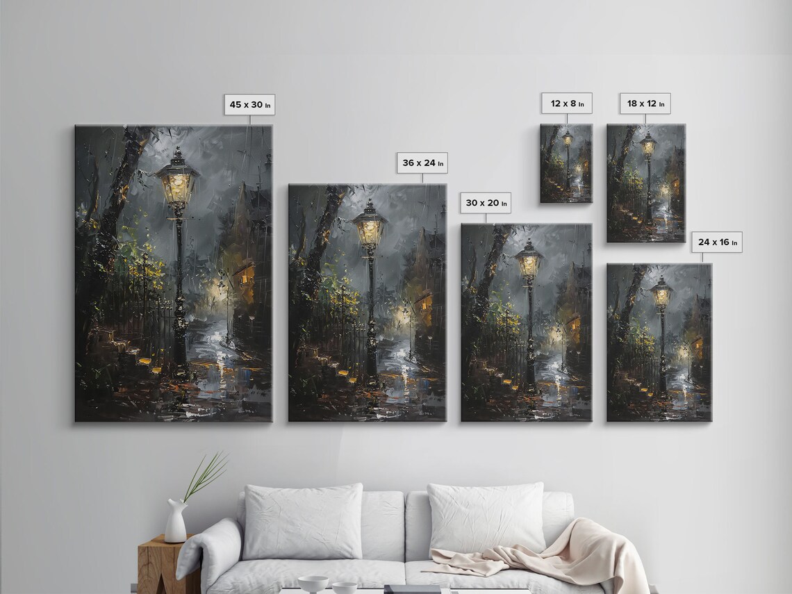 Victorian Street Lamp, Moody Victorian England Art Print - Image 2