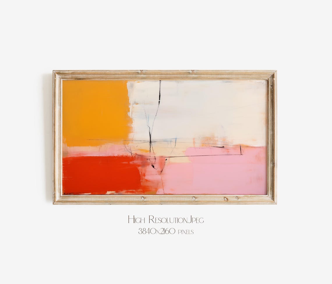 Abstract Frame Tv Art Art For Frame Tv Bright Abstract Oil Painting Bold Abstract Art 109 - Image 3