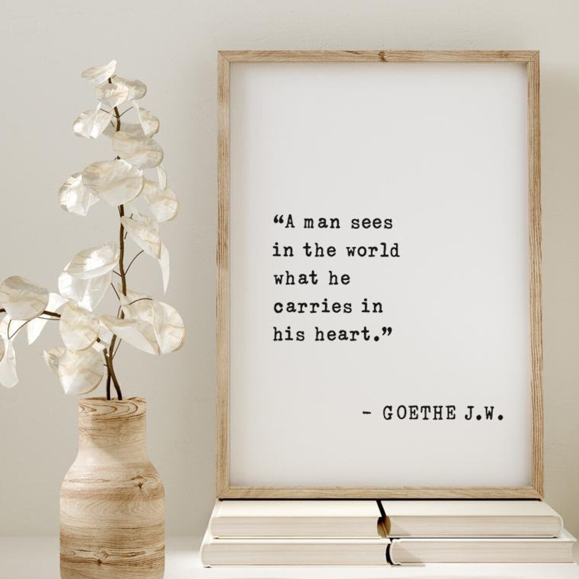 Goethe Heart Quote A Man Sees What He Carries in His Heart Poster