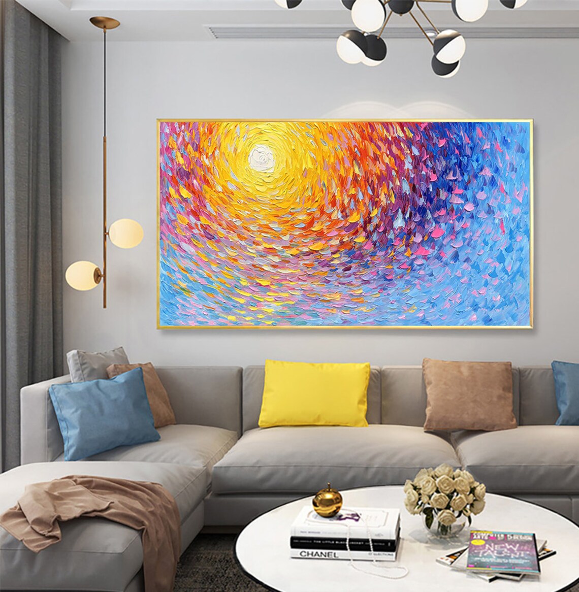 Sunrise Glow Ocean Seascape, Abstract Landscape Art Print - Image 6