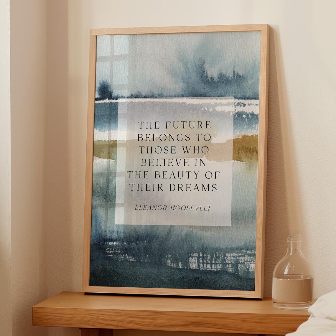 Eleanor Roosevelt Future Belongs To Those Who Believe Watercolor Quote Poster - Image 2
