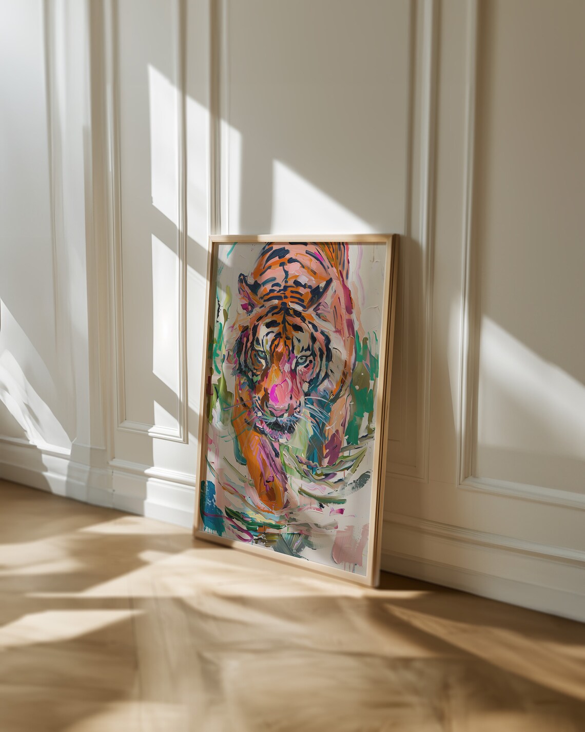 Colorful Tiger Abstract Art Print, Maximalist Style - Image 4
