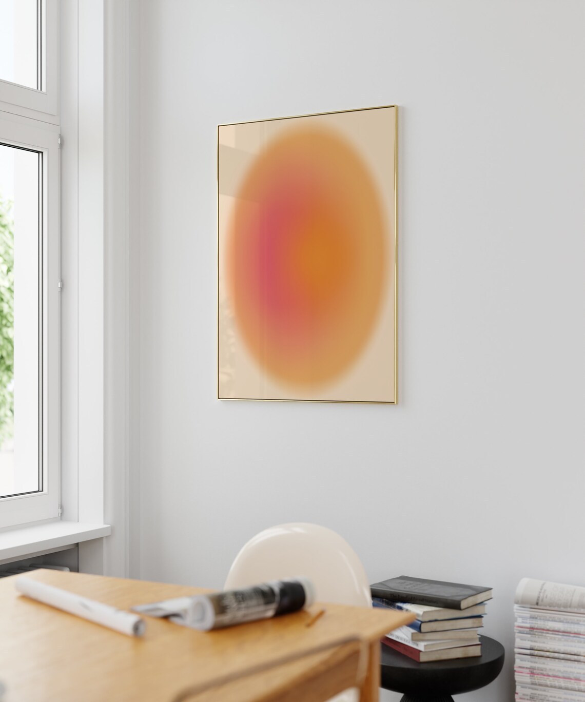 Gradient Aura Summer Orange Aesthetic Art Print - Image 4