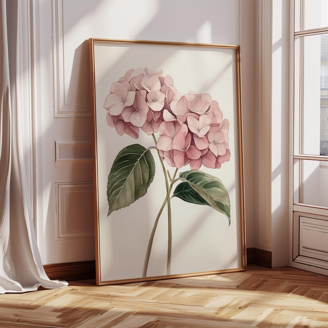 Pink Hydrangea Watercolor Art Print, Floral Decor - Image 4