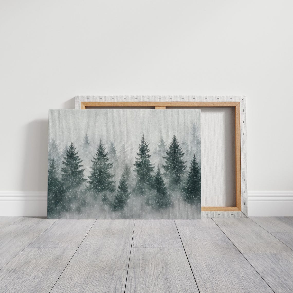Foggy Snow Pine Trees Fading Into A Soft White Winter Mist Poster