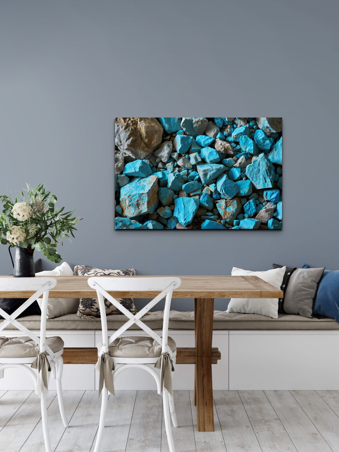 Blue Stone Rocks Tranquil Earthy Minimalist Nature Photo Wall Art - Image 7