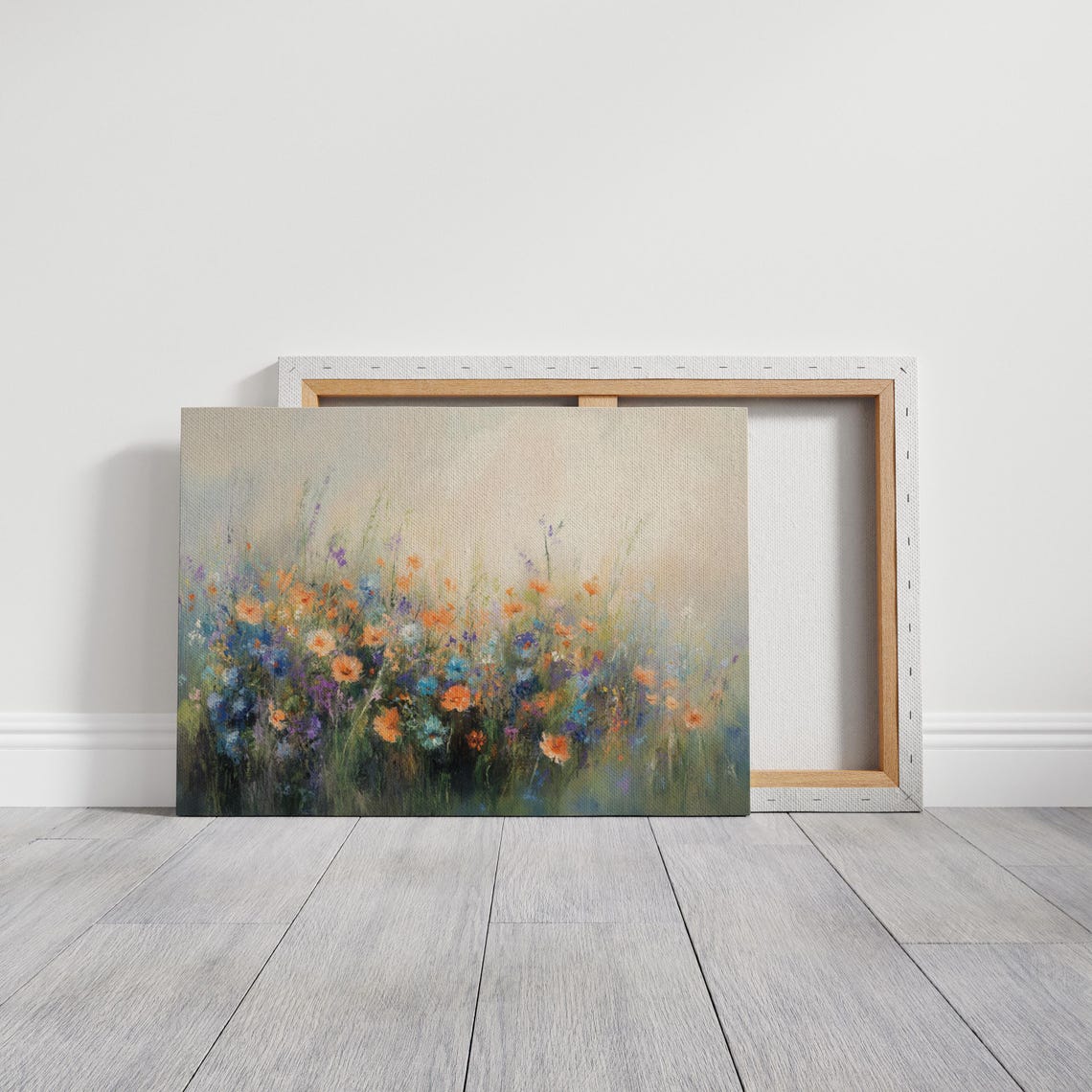 Soft Pastel Wildflower Meadow Orange Purple Blue Blooms Dreamy Poster - Image 7