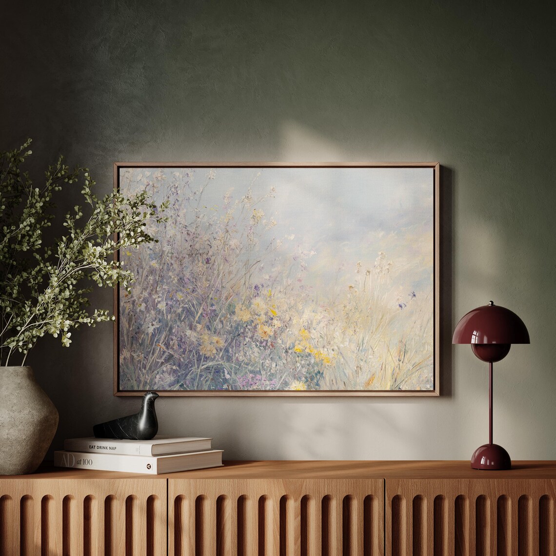 Wildflower Meadow, Pastel Impressionist Landscape - Image 5