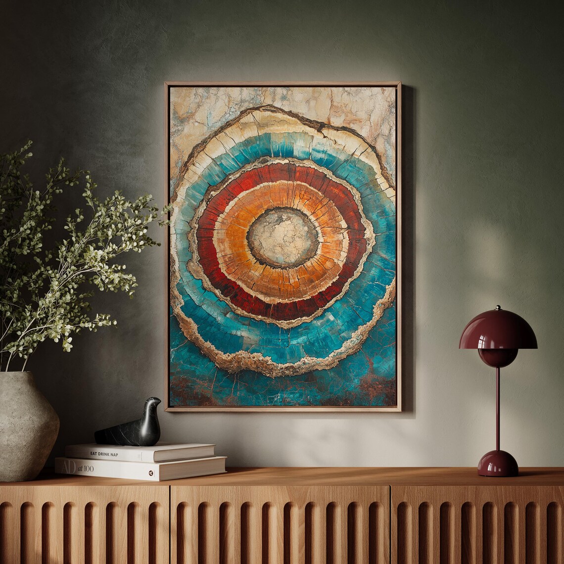 Petrified Wood Abstract Tree Ring Geode Texture - Image 3