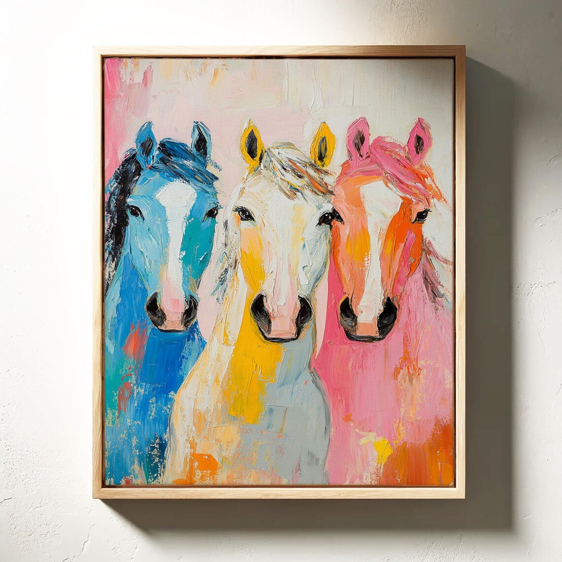Colorful Horse Trio Abstract Farmhouse Wall Art - Image 3