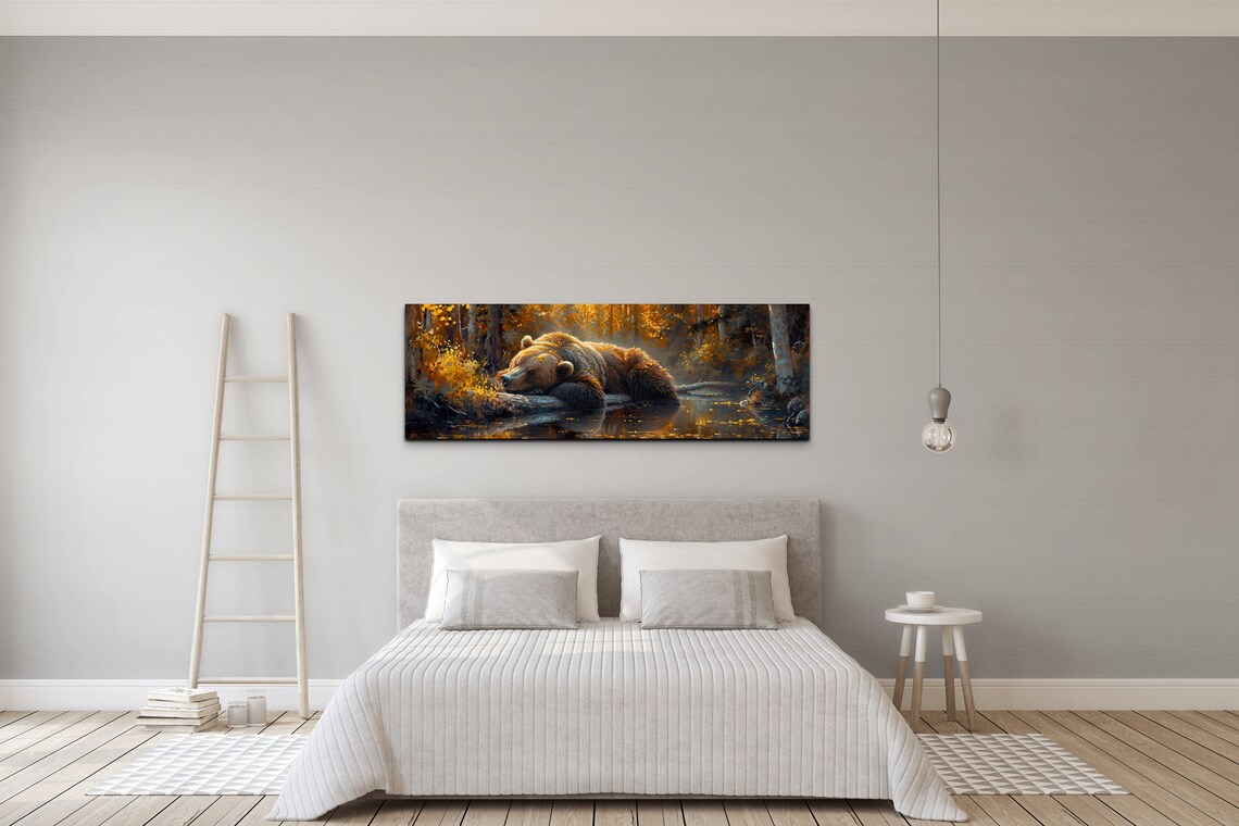 Panoramic Sleeping Bear Art Print, Wildlife Subject - Image 6