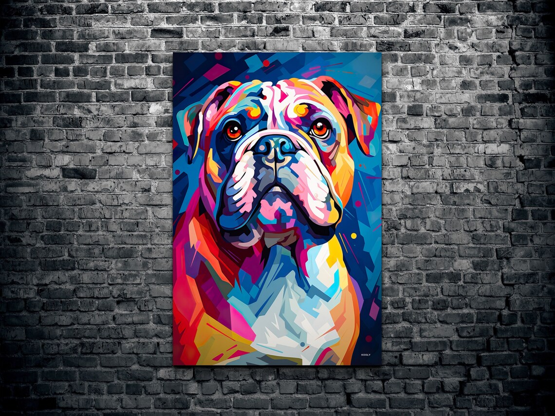 English Bulldog Pop Art Poster, Cute Pet Portrait - Image 2