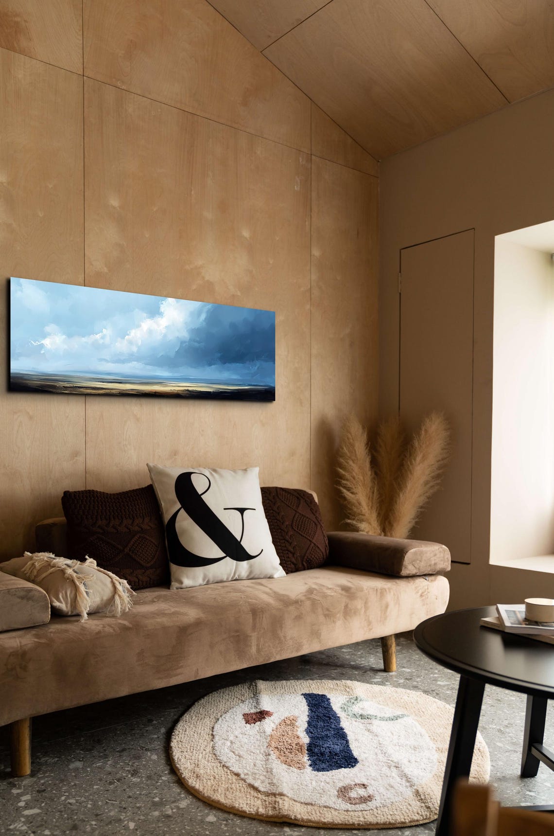 Blue Prairie Sky Dramatic Cloud Horizon Panoramic Landscape Poster - Image 7