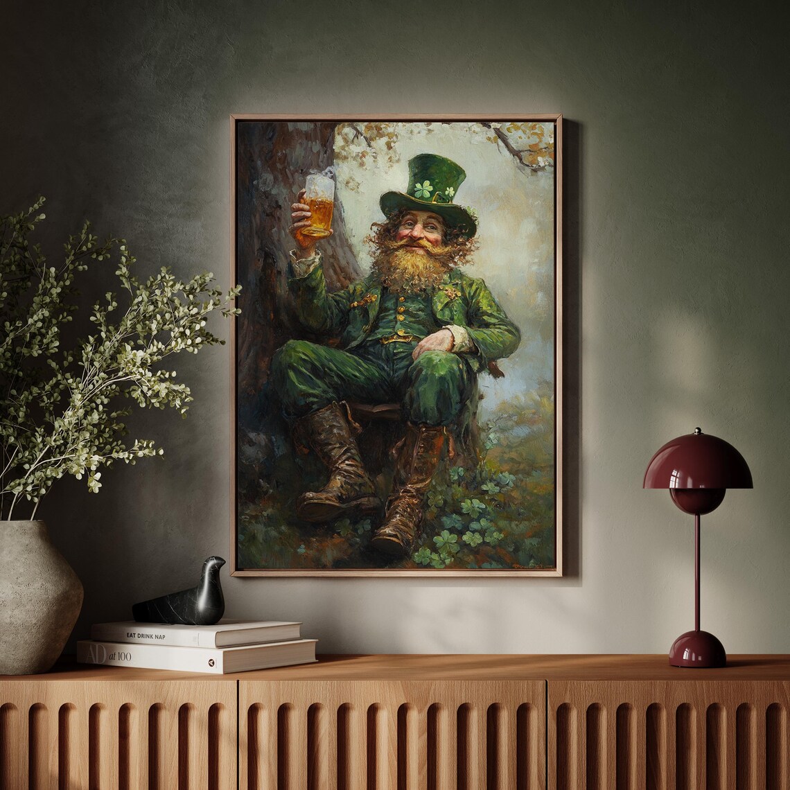 Jolly Leprechaun Raising A Toast Wall Art Print - Image 7