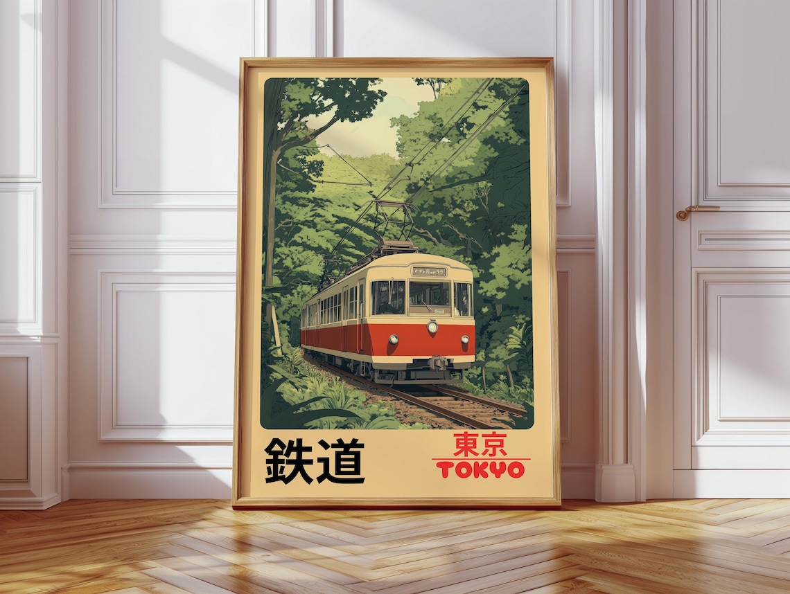 Retro Tokyo Railway Travel Poster, Vintage Japan - Image 3