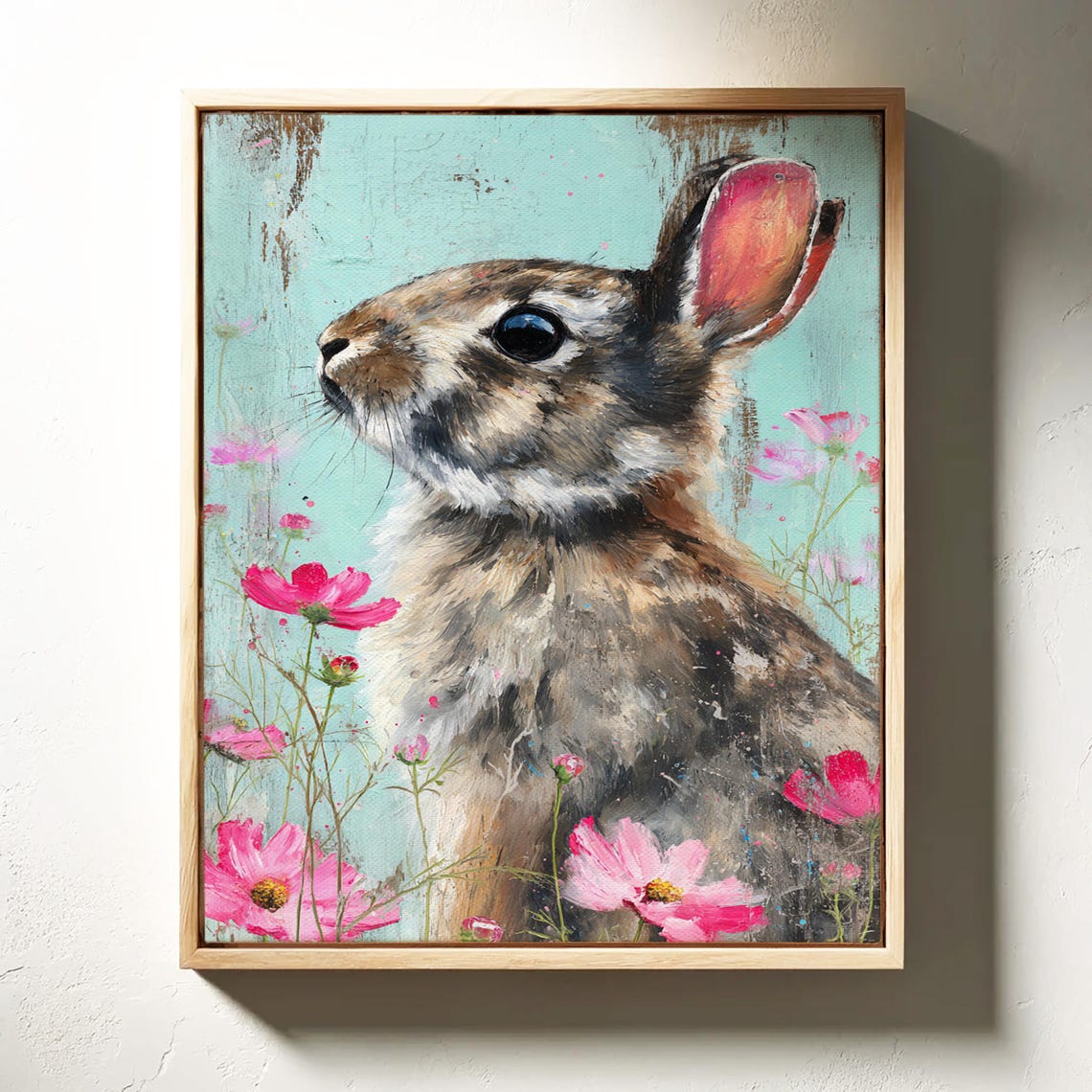 Whimsical Rabbit Among Wildflowers