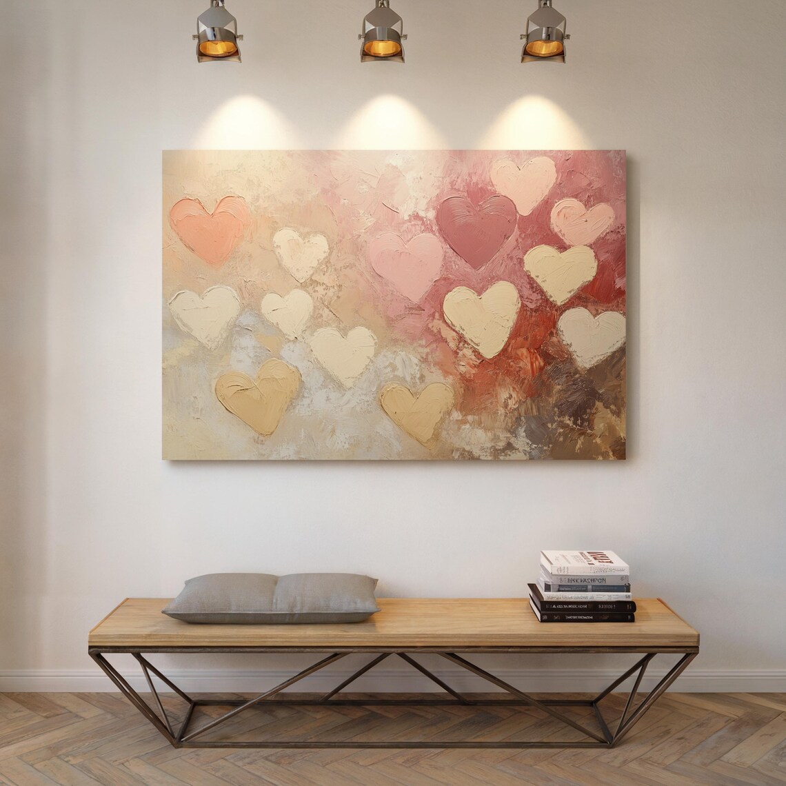 Romantic Abstract Heart Art Print, Cozy Living Room - Image 7