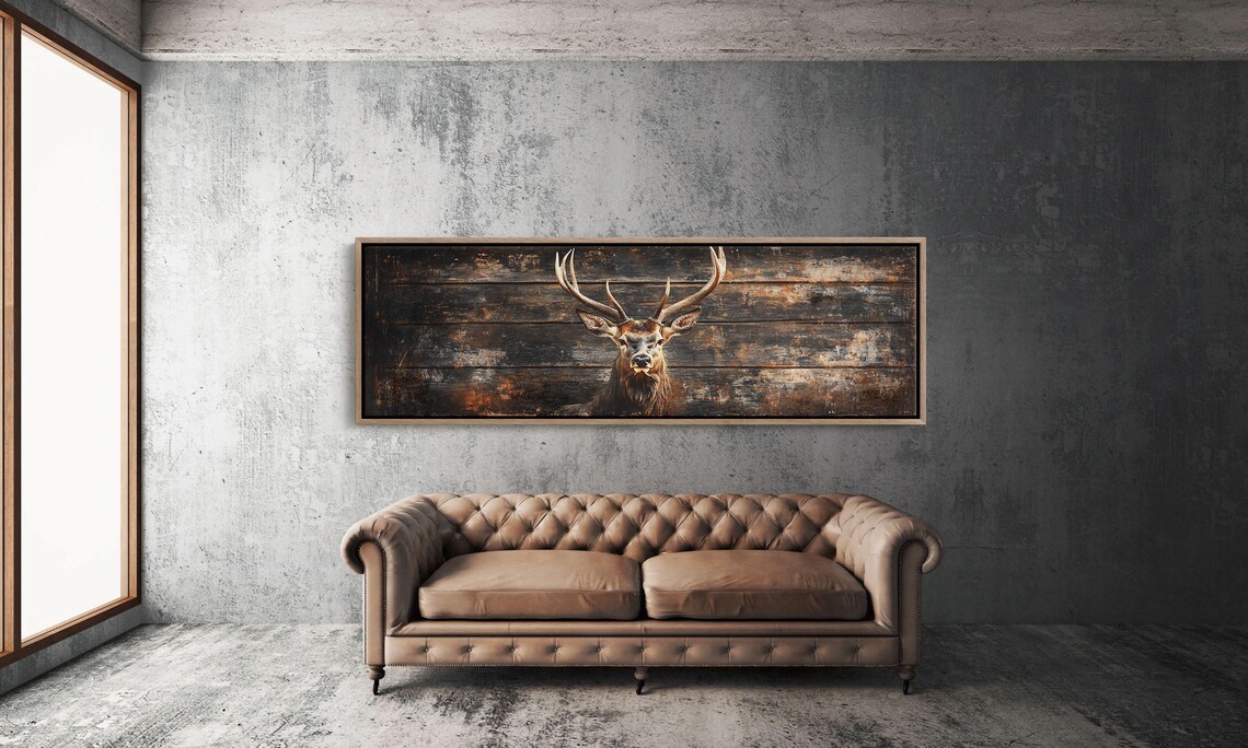 Rustic Buck Art Print, Lodge and Cabin Decor - Image 3