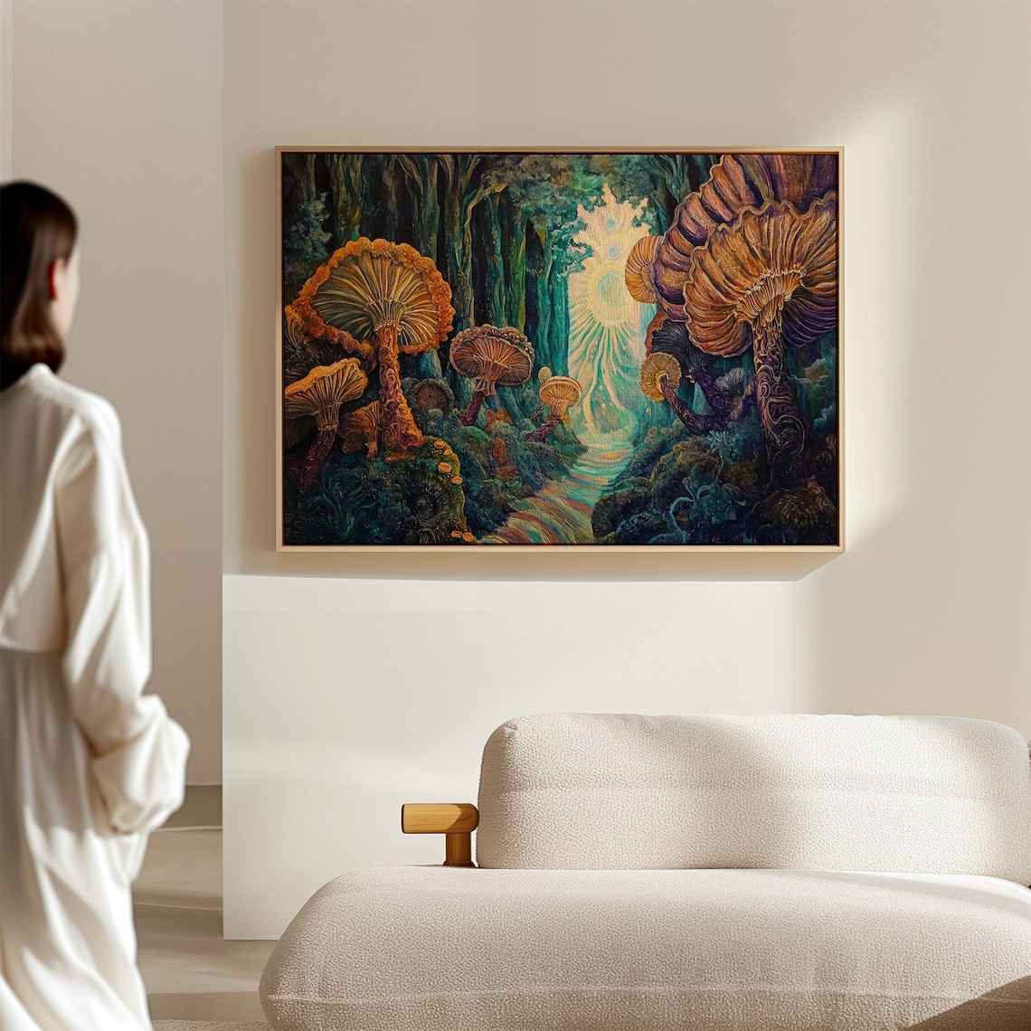 Enchanted Mushroom Forest Art Print, Mystical Fungi - Image 4