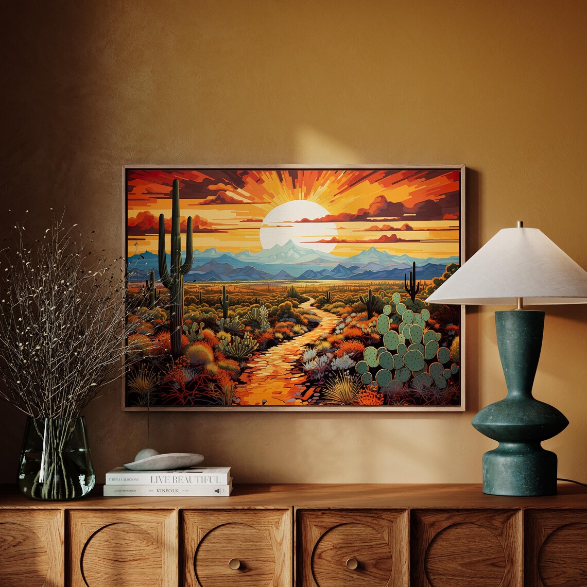 Southwestern Landscape Art Print, Arizona Mexico Texas