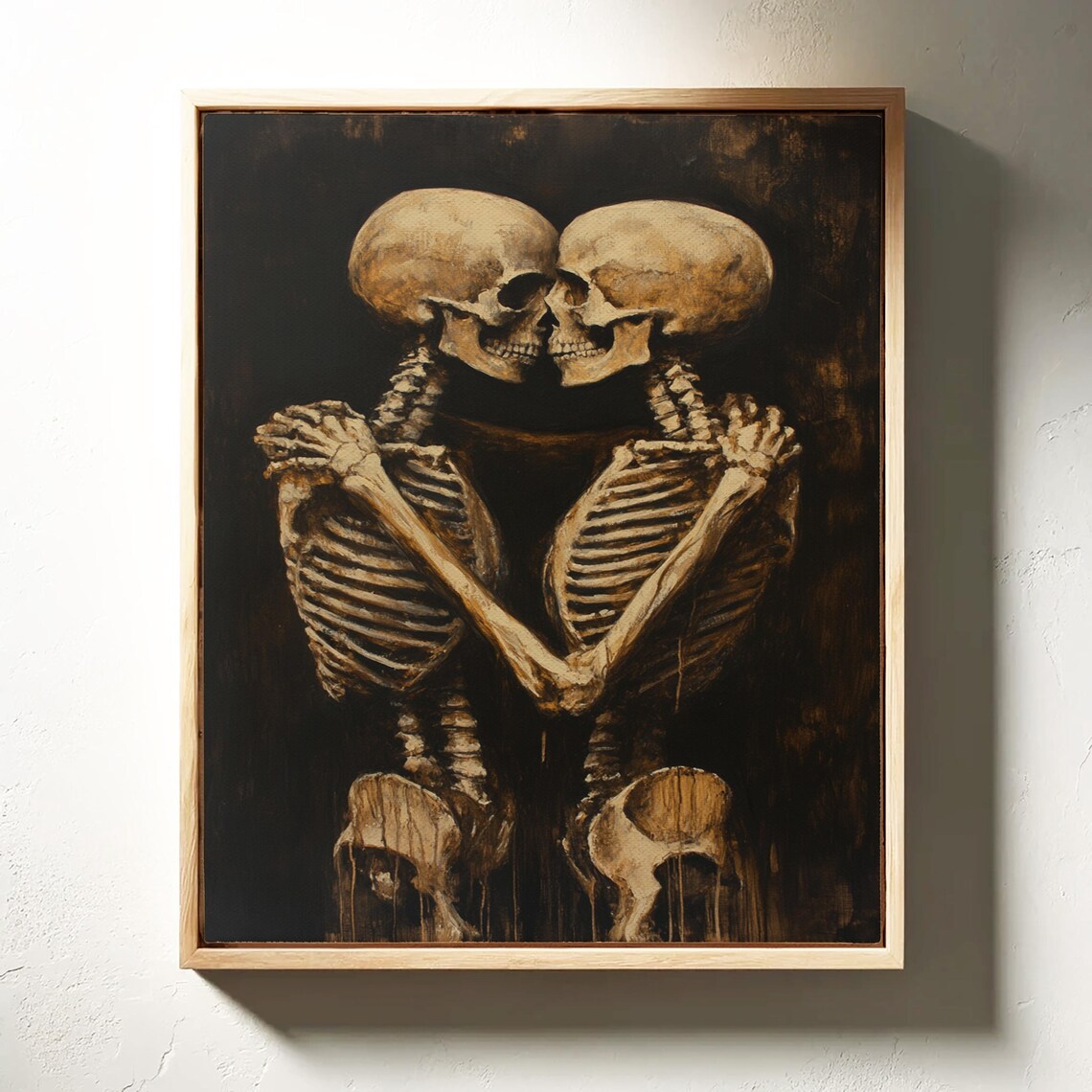 Eternal Love Skeleton Embrace Gothic Romantic Art Print - Image 5