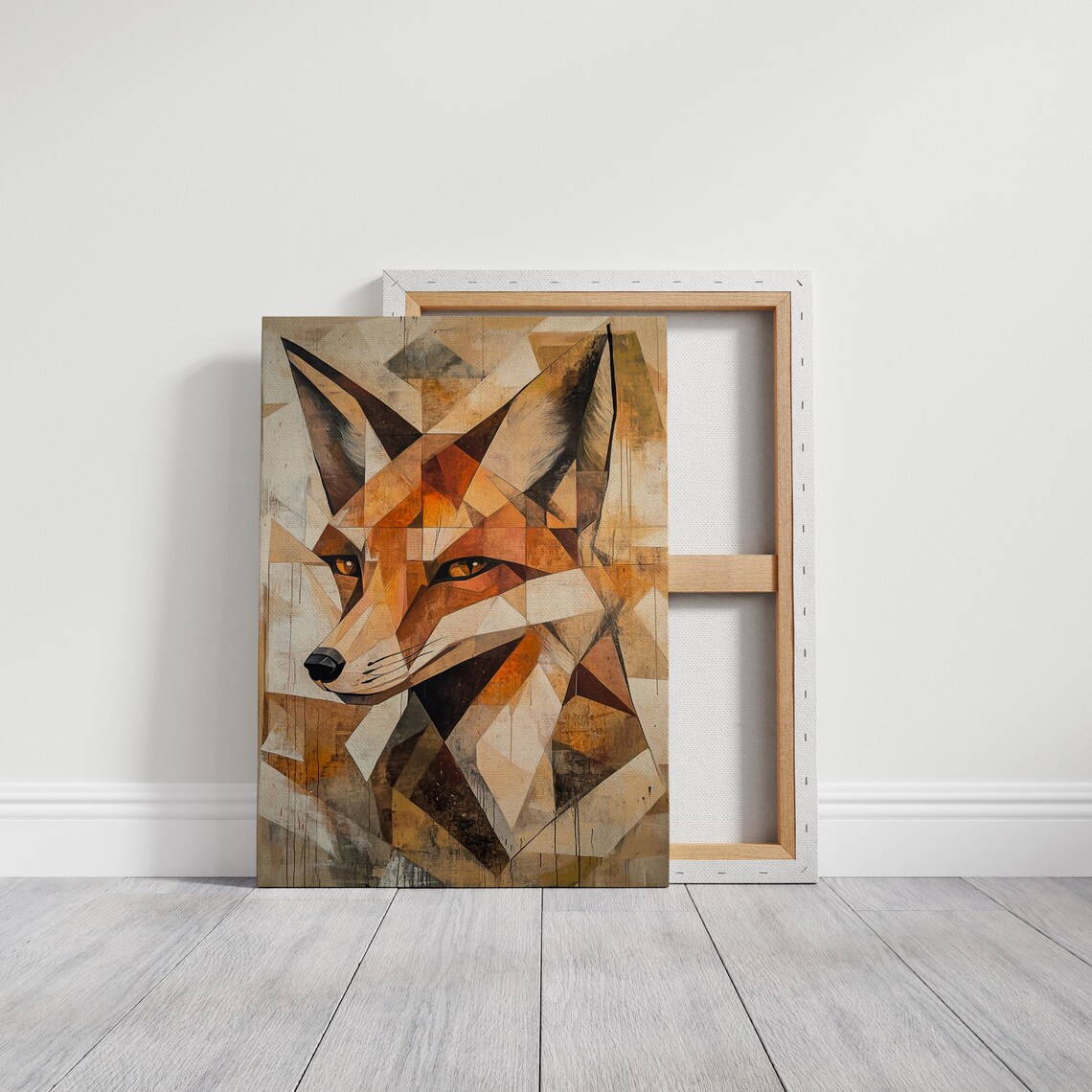 Geometric Fox Abstract Wildlife Art Print - Image 3