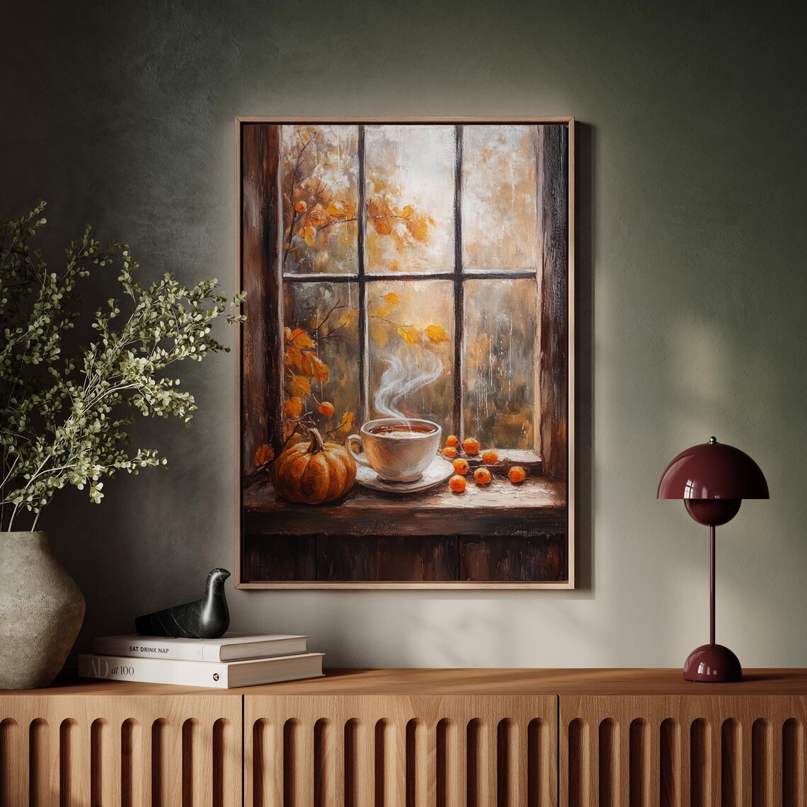 Cozy Autumn Window Scene, Rustic Fall Decor - Image 7