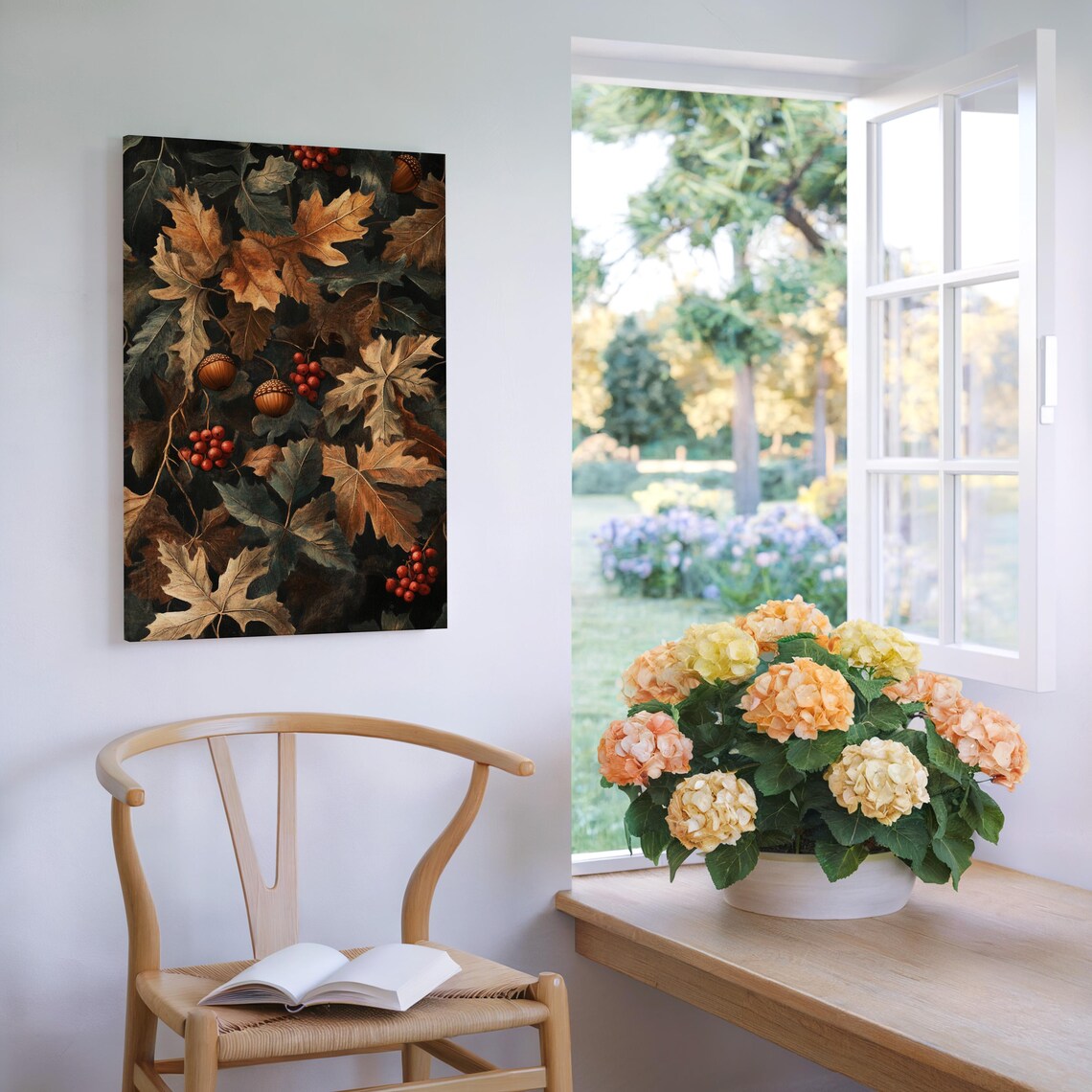 Autumn Leaves and Acorns Art, Rustic Fall Print - Image 5