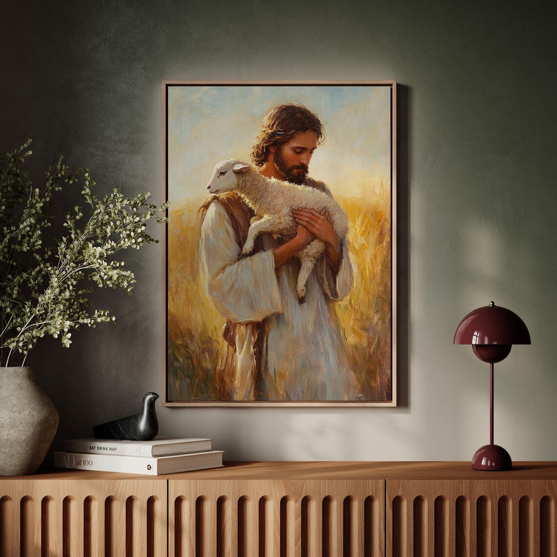 Jesus Carrying Lamb, Good Shepherd Art Print - Image 7