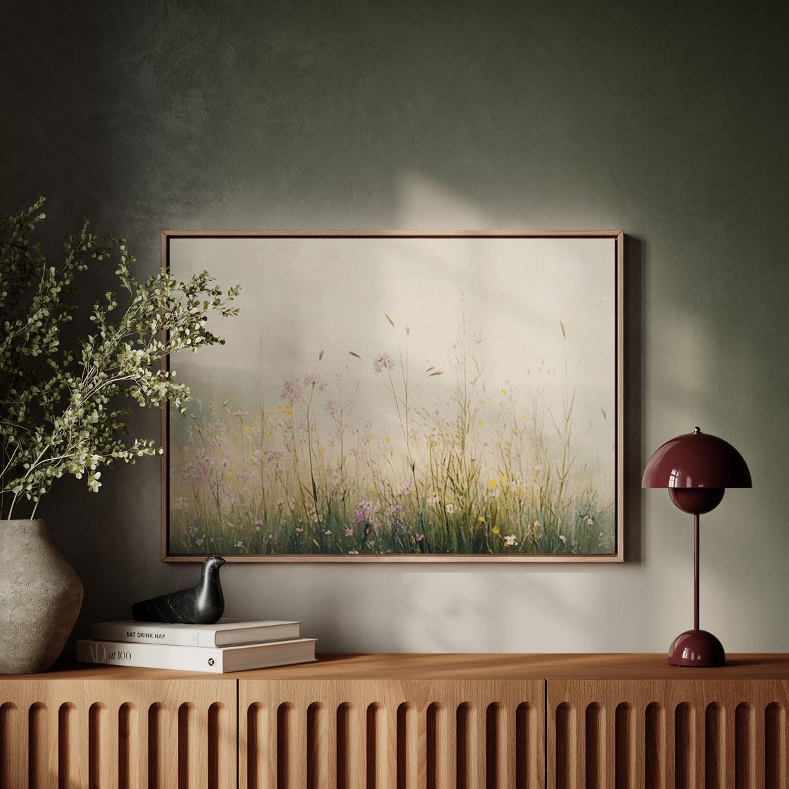 Soft Wildflower Field Neutral Botanical Serene Vintage Art Poster - Image 5