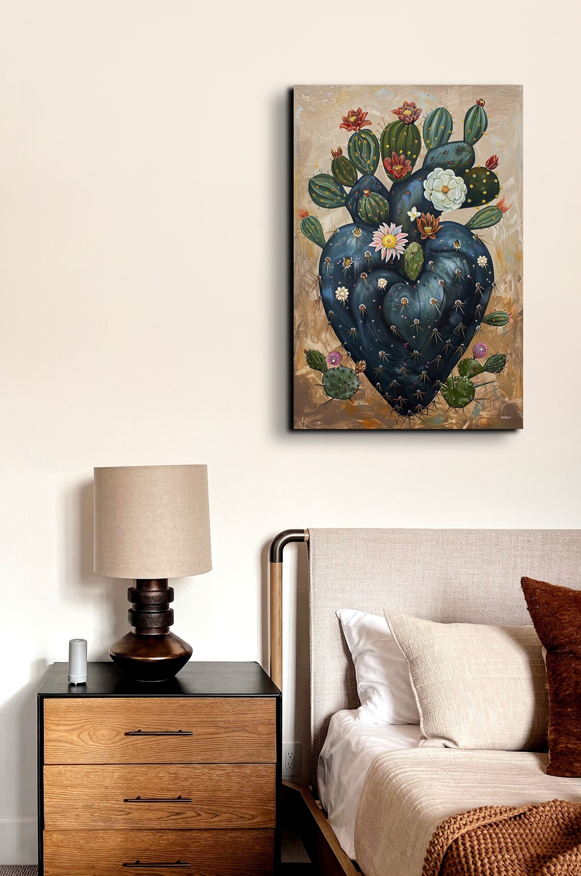 Black Cactus Heart With Desert Flowers Southwestern Art Poster - Image 7