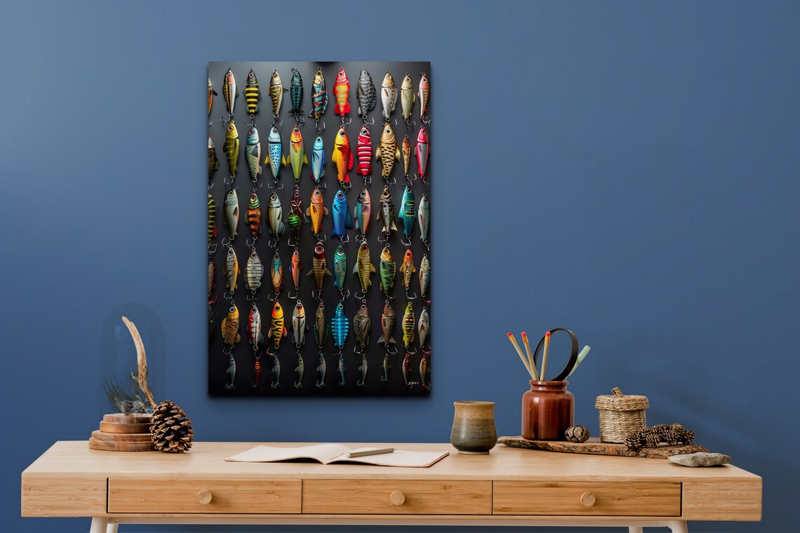 Fishing Lures Art Print, Man Cave and Lake Decor - Image 7