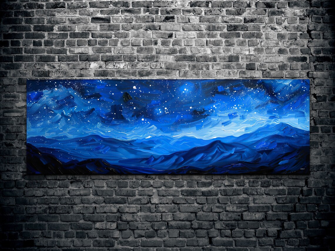 Starry Night Sky, Stars Over the Mountain Skyline - Image 2