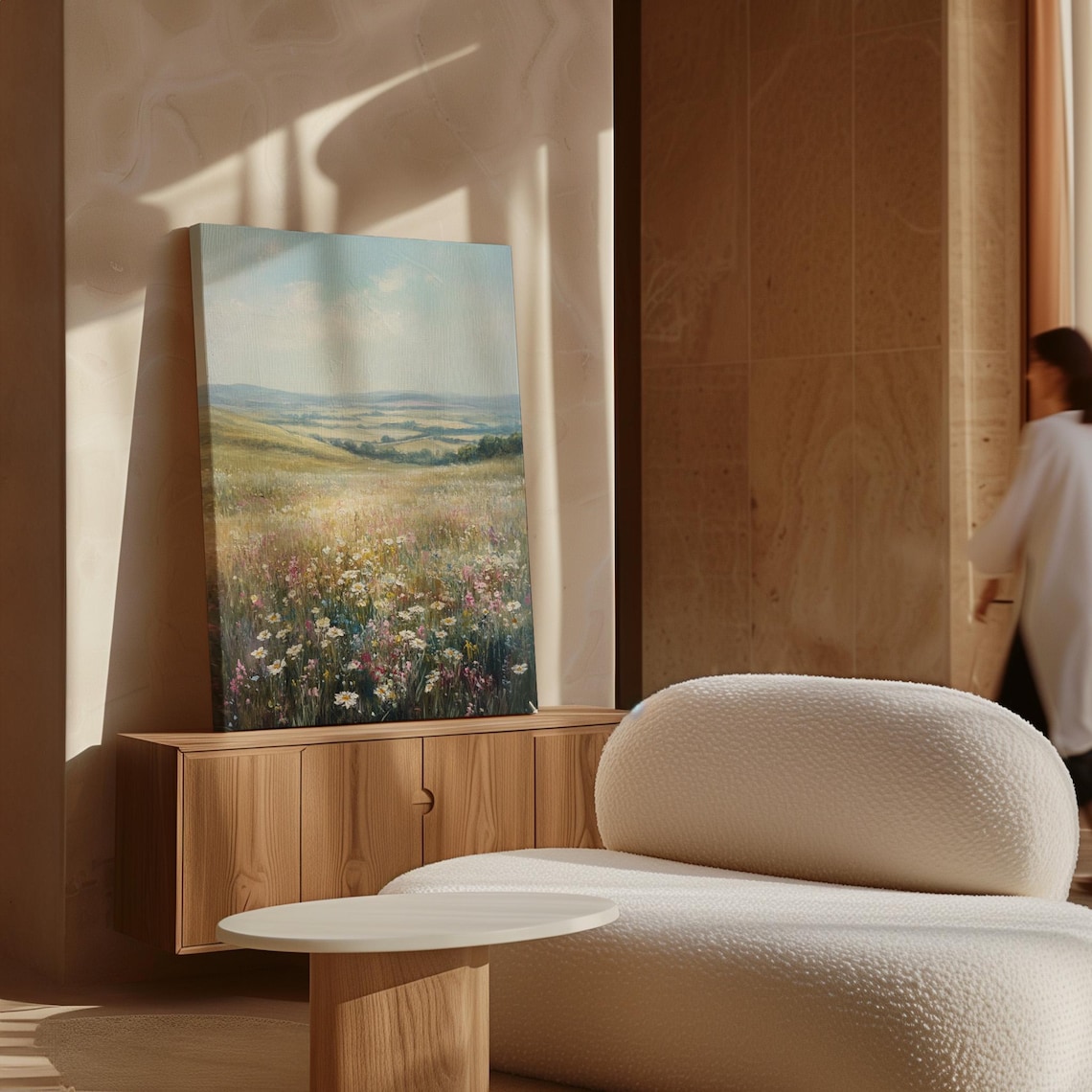 Tranquil Wildflower Meadow Art Print, Pastoral Countryside - Image 7