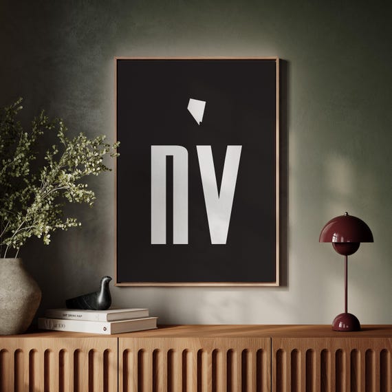 Nevada State Abbreviation Minimalist Wall Art Print