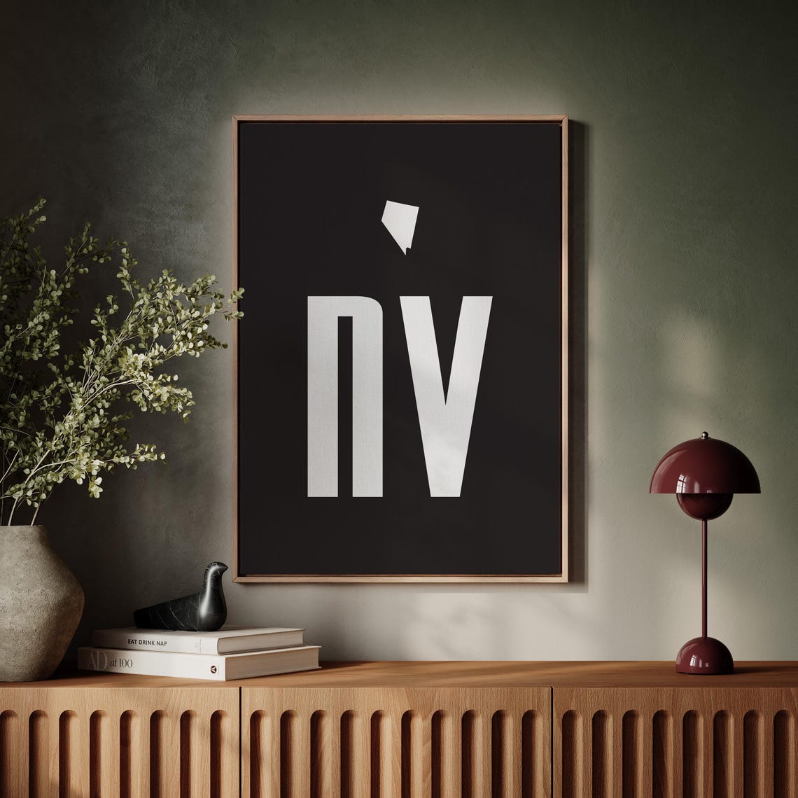 Nevada State Abbreviation Minimalist Wall Art Print