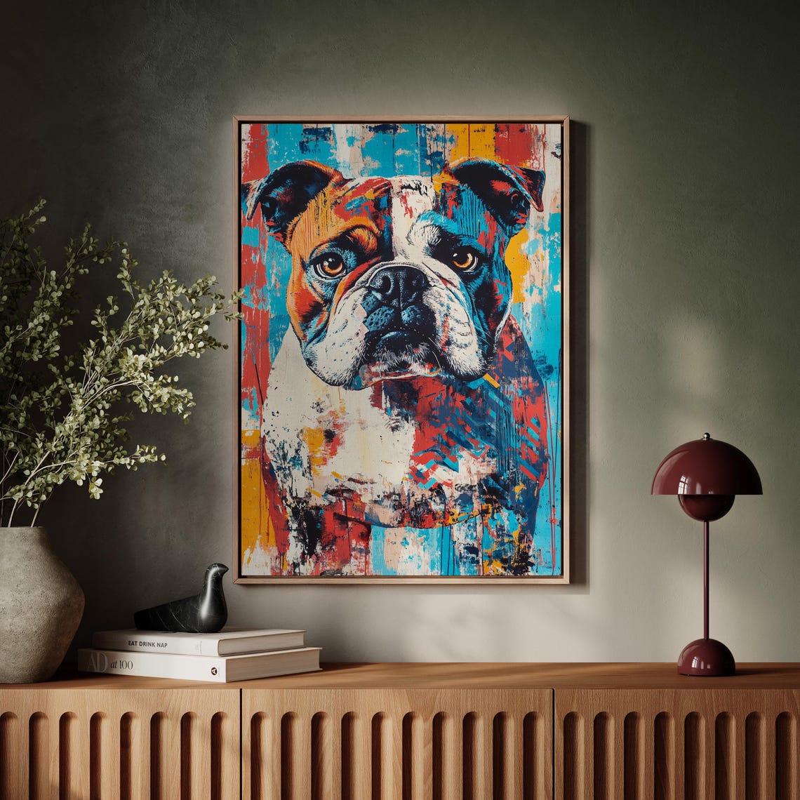 Bulldog Portrait Bold Abstract Colorful Dog Painting Wall Art - Image 6