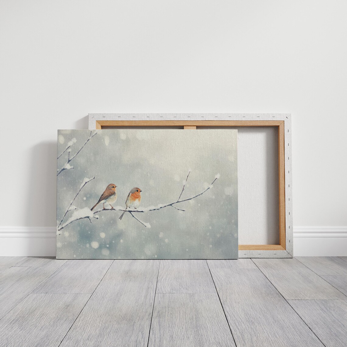 Two Birds Sharing A Branch In Winter, Farmhouse Christmas - Image 7