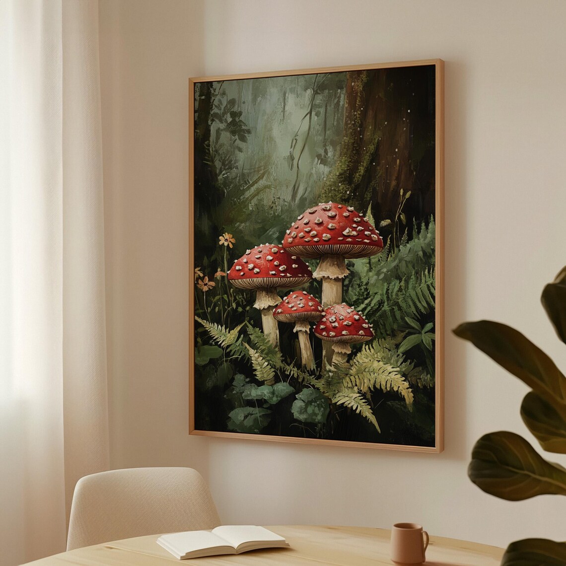 Amanita Mushrooms, Enchanted Forest Artwork - Image 3
