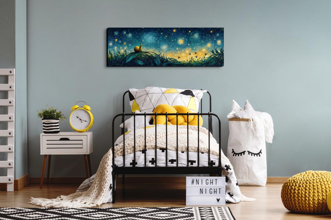 Mystical Snail Ready To Hang Panoramic Wall Art Print Cottagecore Snail Dark Academia Wall Art - Image 7