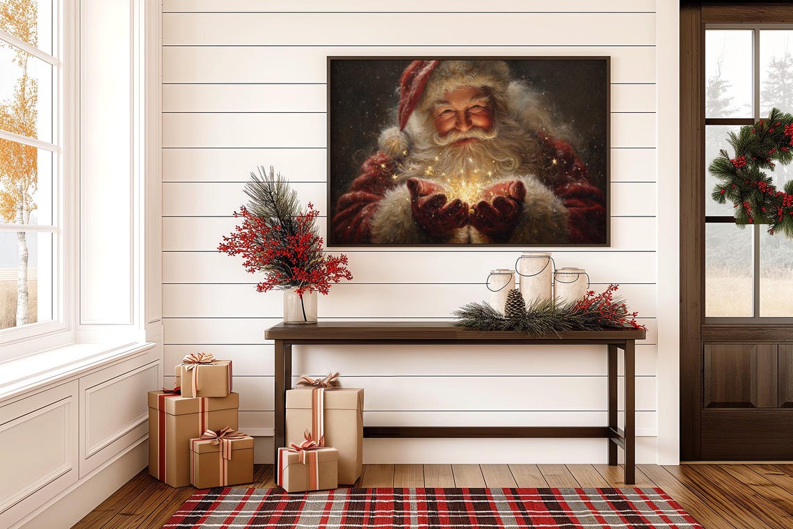 Santa Claus Vintage Christmas Art Print