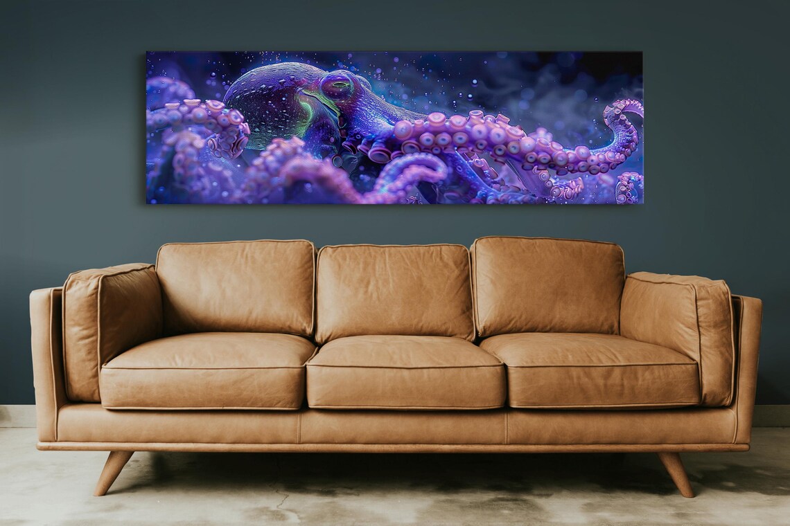 Octopus Wall Art Print, Contemporary Ocean Decor - Image 6