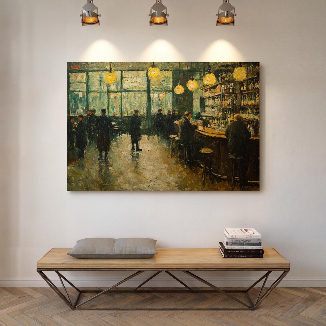 Atmospheric Bar Scene, Vintage Social Elegance Art Print - Image 7