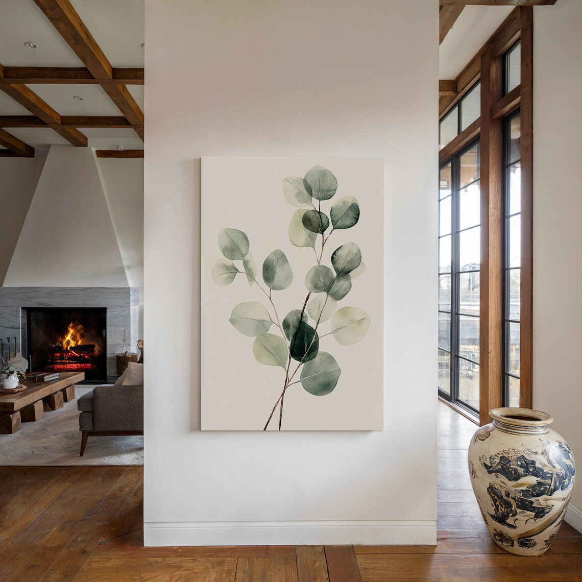 Watercolor Eucalyptus Branch, Minimalist Botanical Art Print - Image 4