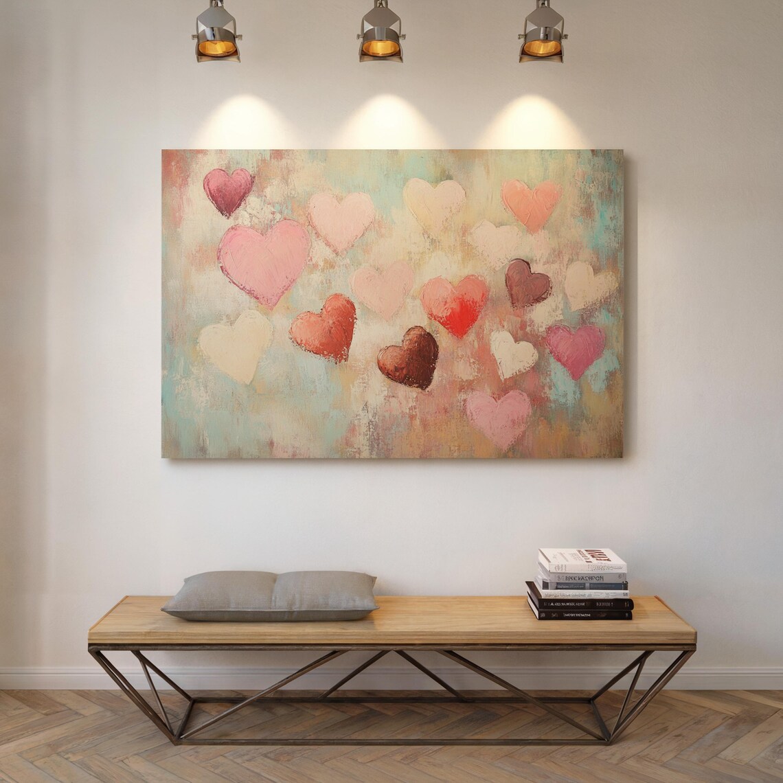 Romantic Pastel Heart Abstract Love Painting - Image 7
